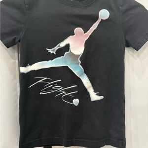 Jordan Kids Black Tee with Pastel Iridescent Jumpman Graphic
